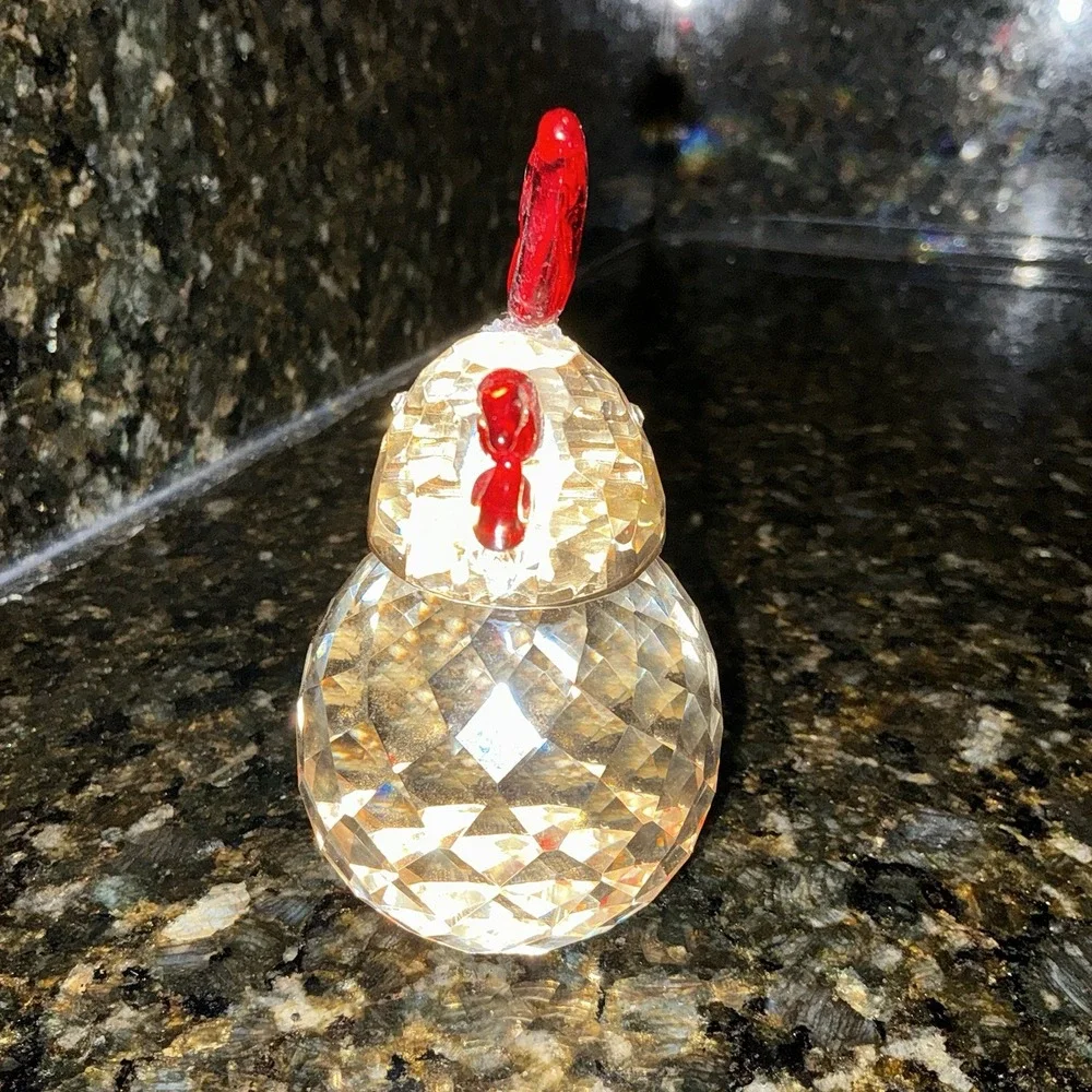 Vintage Oleg Cassini Crystal Rooster Figurine / Paperweight Figurine 4.5
